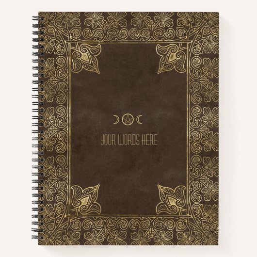Create Your Own Gilded Filigree Chocolate Brown Notitieboek (Voorkant)
