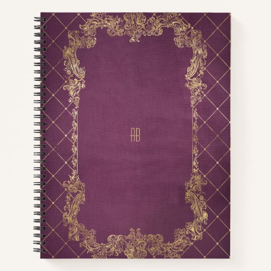 Create Your Own Gilded Magenta Purple Notebook Notitieboek (Voorkant)