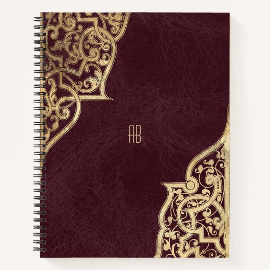 Create Your Own Gilded Maroon Red Notebook Notitieboek (Voorkant)