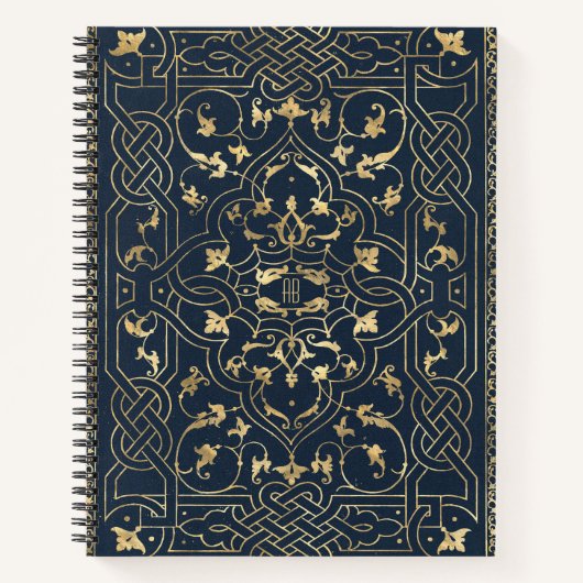 Create Your Own Gilded Midnight Blue Notebook Notitieboek (Voorkant)