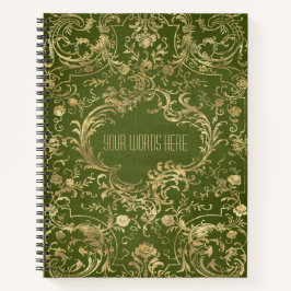 Create Your Own Gilded Olive Green Notebook Notitieboek