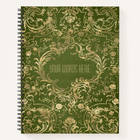 Create Your Own Gilded Olive Green Notebook Notitieboek (Voorkant)