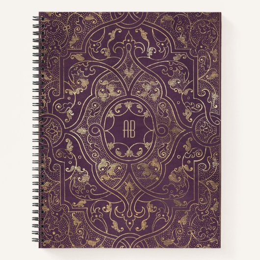 Create Your Own Gilded Plum Purple Notebook Notitieboek (Voorkant)