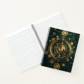 Create Your Own Gilded Teal Steampunk Compass Rose Notitieboek (Binnen)