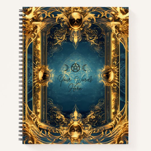 Create Your Own Gilded Turquoise Archaic Notitieboek (Voorkant)