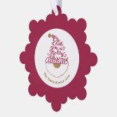 Create Your Own Glitter Santa Modern Christmas  Ornament Kaart (Links)