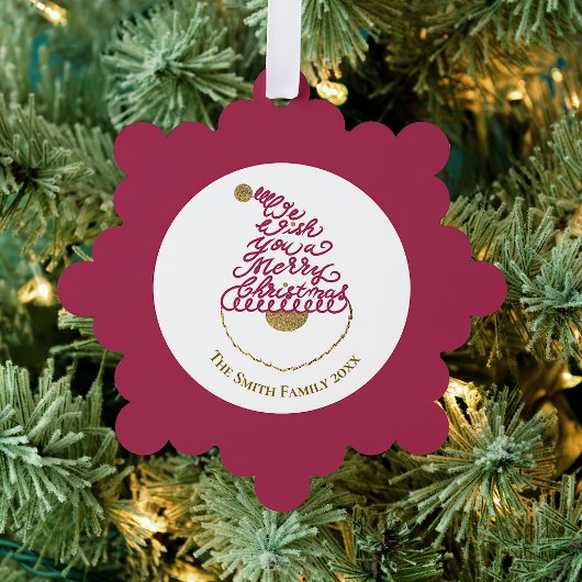 Create Your Own Glitter Santa Modern Christmas  Ornament Kaart