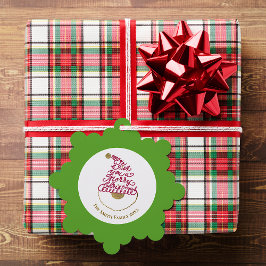 Create Your Own Glitter Santa Modern Christmas  Ornament Kaart