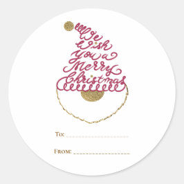 Create Your Own Glitter Santa Modern Christmas  Ronde Sticker