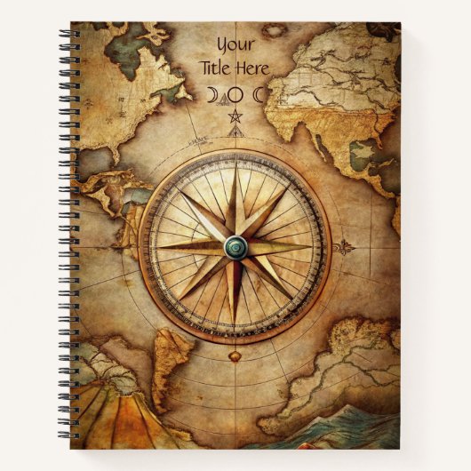 Create Your Own Globetrotter Compass Rose Notitieboek (Voorkant)