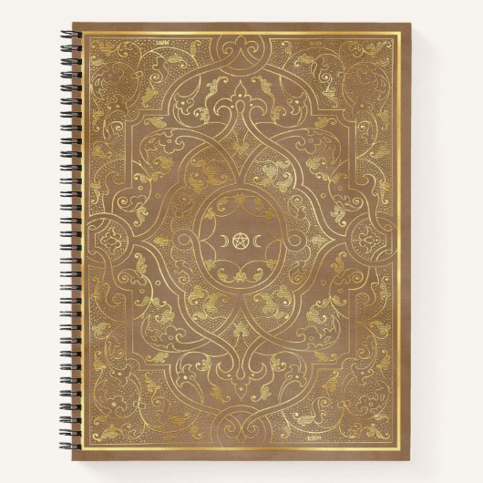 Create Your Own Gold Asian Inspired Beige Notitieboek (Voorkant)