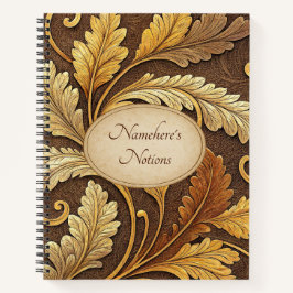 Create Your Own Gold Bronze Embossed Vintage Vine Notitieboek
