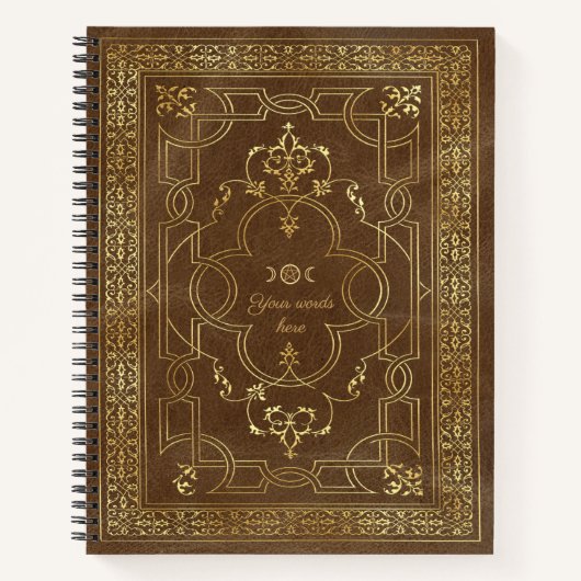 Create Your Own Gold Embossed Camel Brown Notitieboek (Voorkant)