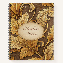 Create Your Own Gold Embossed Vintage Floral Vine Notitieboek