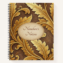 Create Your Own Gold Embossed Vintage Leafy Vine Notitieboek