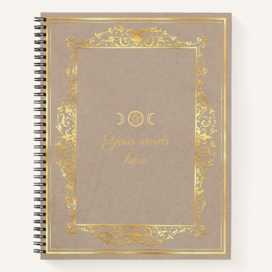Create Your Own Gold Framed Beige Brown Notitieboek (Voorkant)