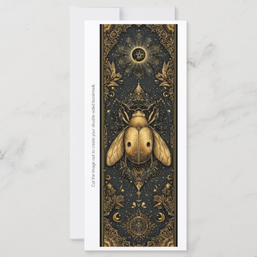 Create Your Own Gold Ladybug Bookmark Card (Voorkant)
