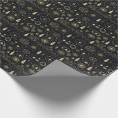 Create Your Own Gold Pagan Symbols Black Cadeaupapier (Hoek)