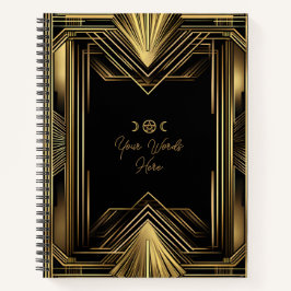 Create Your Own Golden Art Deco Black Notitieboek