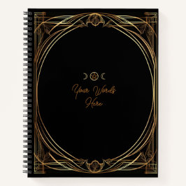 Create Your Own Golden Art Nouveau Style Black Notitieboek