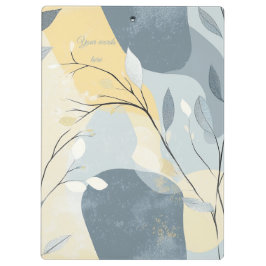 Create Your Own Golden Blue Gray Floral Minimalist Klembord