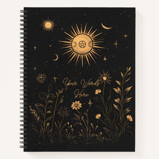 Create Your Own Golden Celestial Solar Garden Notitieboek (Voorkant)
