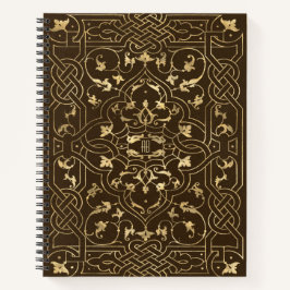 Create Your Own Golden Celtic Knotwork Brown Notitieboek