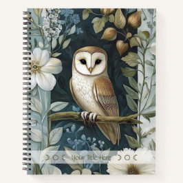 Create Your Own Golden Owl Floral Botanical Notitieboek