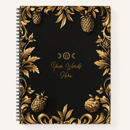 Create Your Own Golden Pinecones Black Notitieboek