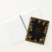 Create Your Own Golden Pinecones Black Notitieboek (Binnen)