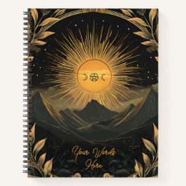 Create Your Own Golden Sunrise Floral Landscape Notitieboek