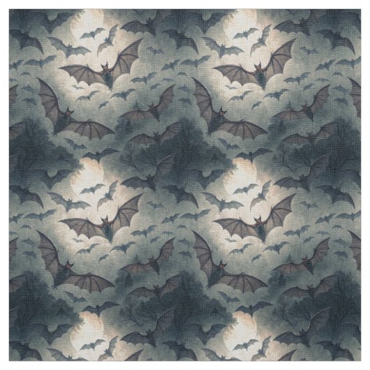 Create Your Own Gothic Bats Moonlight Stof (Swatch)