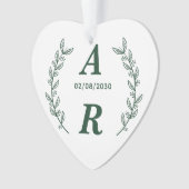 Create Your Own Green Monogram Wedding Favor Ornament (voorkant)