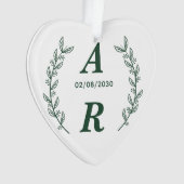 Create Your Own Green Monogram Wedding Favor Ornament (voorkant)