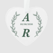 Create Your Own Green Monogram Wedding Favor Ornament (achterkant)