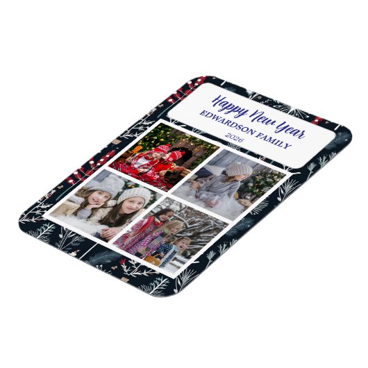 Create your own Happy New Year photo collage Magneet (Linkerzijde)