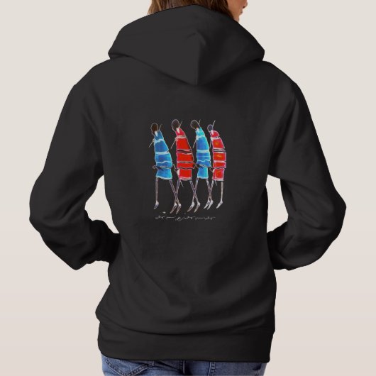 create your own: Happy People Maasai Warriors Walk Hoodie (Achterkant)