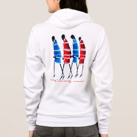 Create Your Own Happy People Masai Warrior Walking Hoodie (Achterkant)