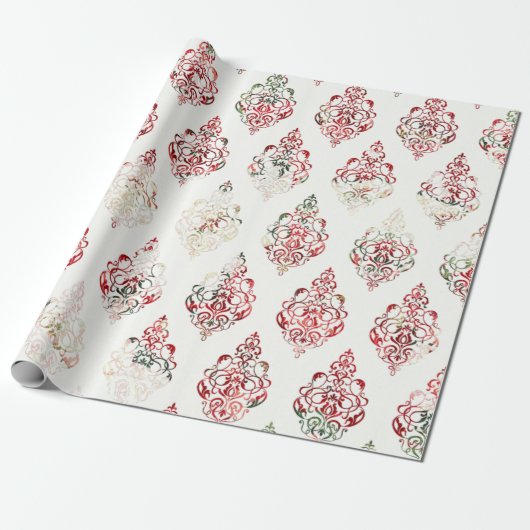 Create Your Own Holiday Damask Cadeaupapier (Uitgerold)