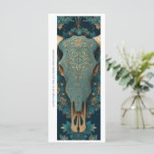 Create Your Own Horned Skull Mandala Bookmark Card (Staand voorkant)