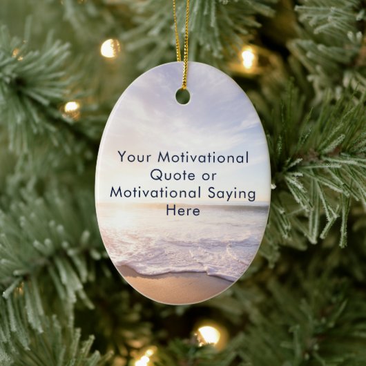 Create Your Own Inspirational Quote Beach Photo Keramisch Ornament (Boom)