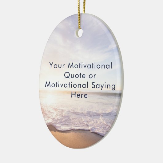 Create Your Own Inspirational Quote Beach Photo Keramisch Ornament (Links)
