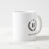Create Your Own Intel Monogram With Laurel wreaths Grote Koffiekop (Voorkant rechts)