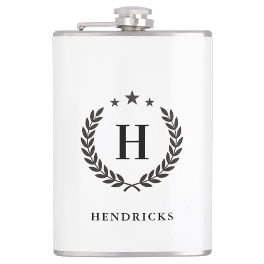 Create Your Own Intel Monogram With Laurel wreaths Heupfles (Voorkant)