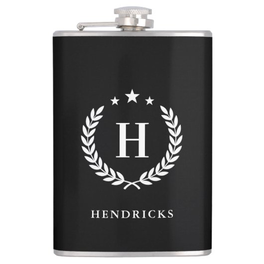 Create Your Own Intel Monogram With Laurel wreaths Heupfles (Voorkant)