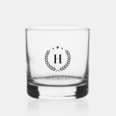 Create Your Own Intel Monogram With Laurel wreaths Whisky Glas (Achterkant)
