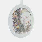 Create Your Own Iridescent Floral Crescent Moon Glas Ornament (Voorkant Rechts)