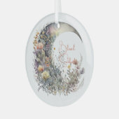 Create Your Own Iridescent Floral Crescent Moon Glas Ornament (Voorkant links)