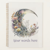 Create Your Own Iridescent Floral Crescent Moon Planner (Voorkant)