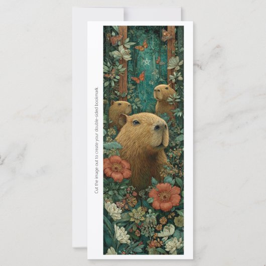 Create Your Own Jungle Capybaras Bookmark Card (Voorkant)
